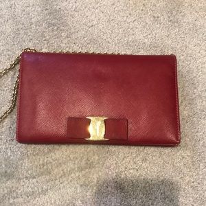 Ferragamo red wallet crossbody bag